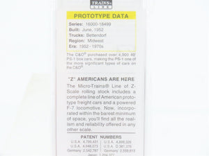 Z Scale Micro-Trains MTL 14151 C&O Chesapeake & Ohio Progress 40' Box Car #18499