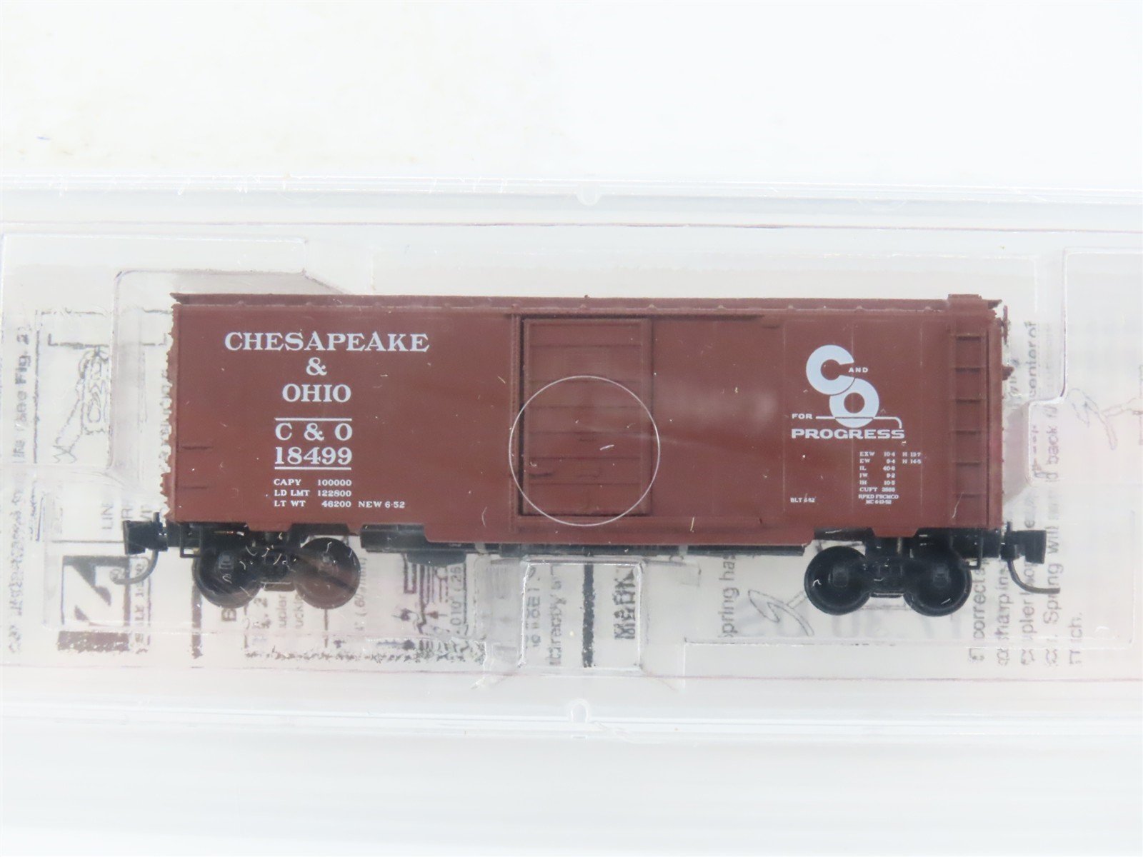 Z Scale Micro-Trains MTL 14151-2 C&O Chesapeake & Ohio Progress Box Car #18499