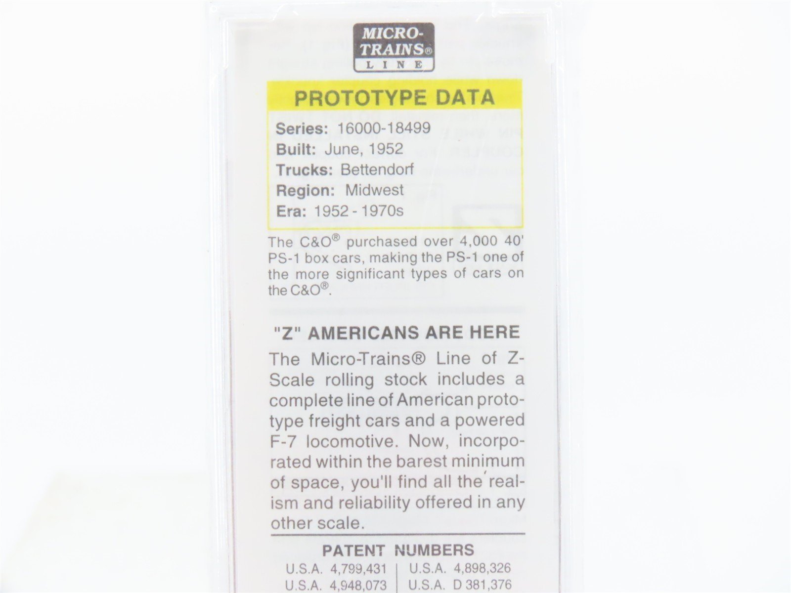 Z Scale Micro-Trains MTL 14151-2 C&O Chesapeake & Ohio Progress Box Car #18499