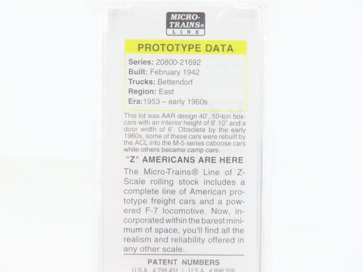 Z Scale Micro-Trains MTL 50000530 ACL Atlantic Coast Line 40&#39; Box Car #21003
