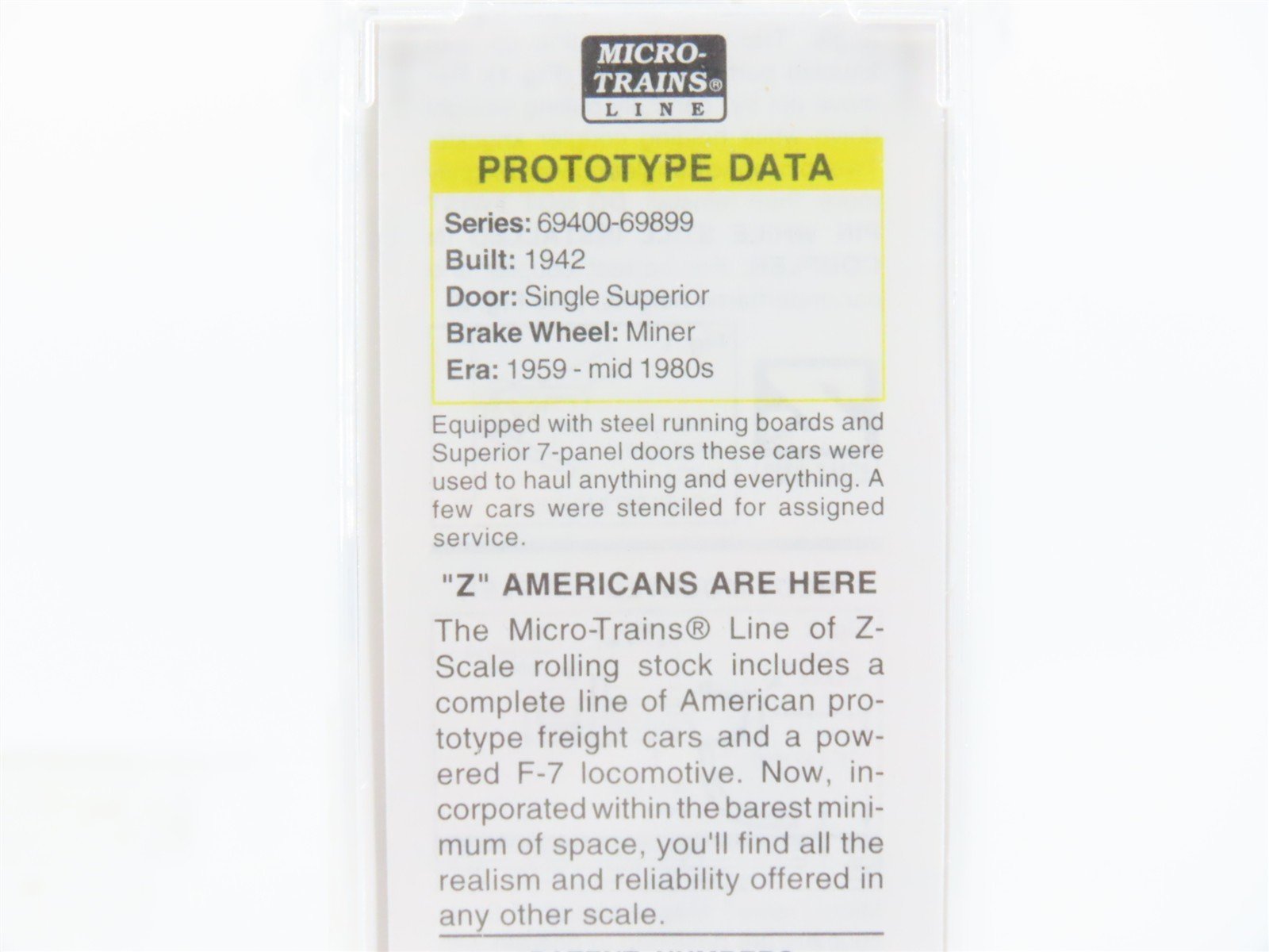 Z Scale Micro-Trains MTL 14148-2 D&RGW Rio Grande 40' Single Door Box Car #69789