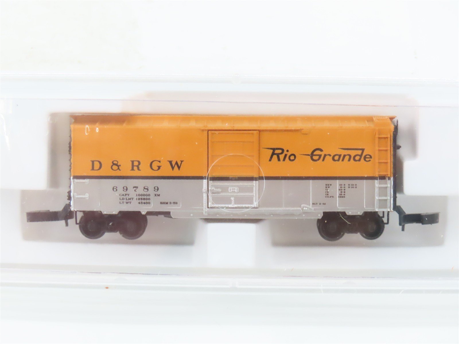 Z Scale Micro-Trains MTL 14148 D&RGW Rio Grande 40' Single Door Box Car #69789