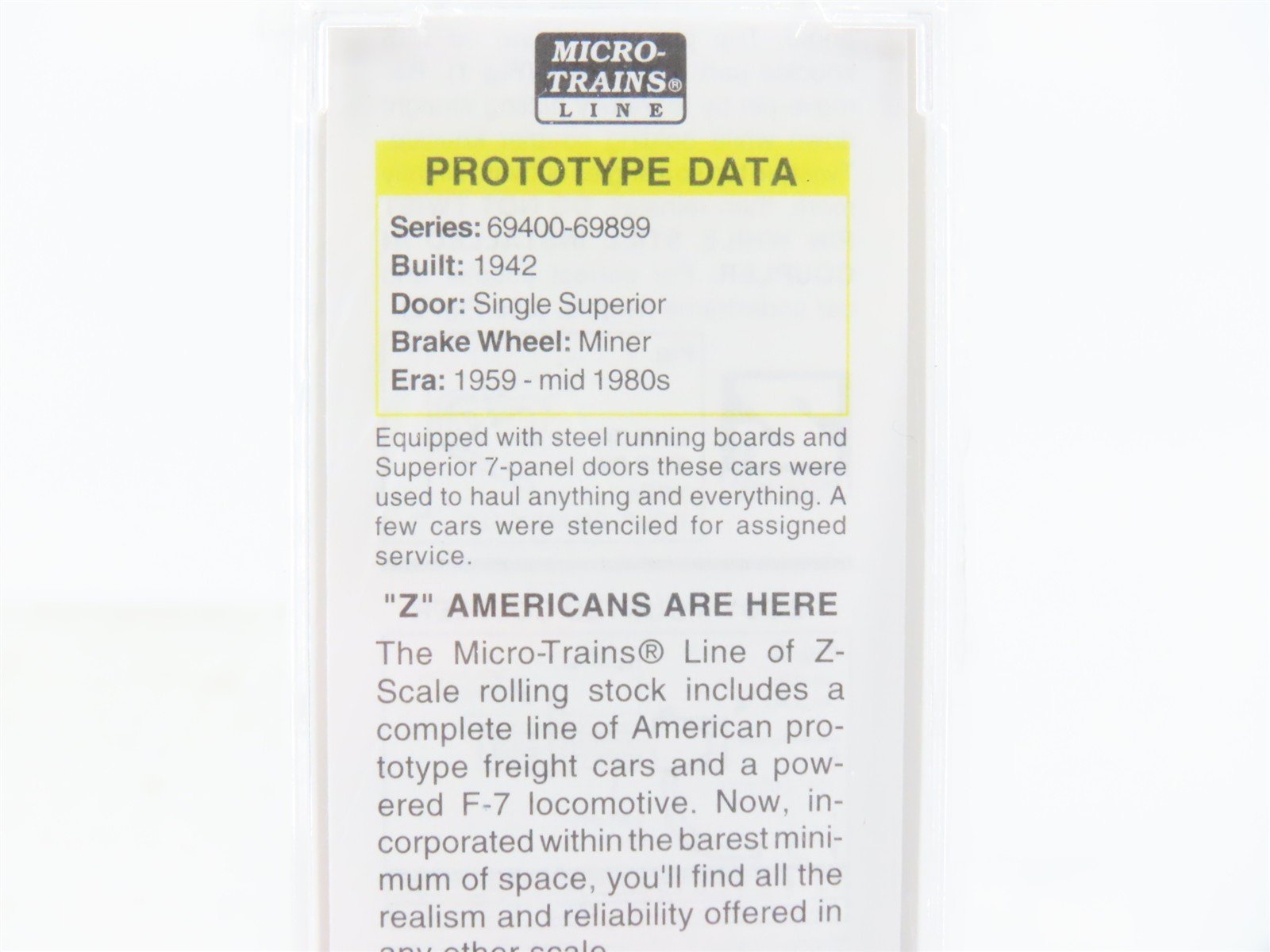 Z Scale Micro-Trains MTL 14148 D&RGW Rio Grande 40' Single Door Box Car #69789