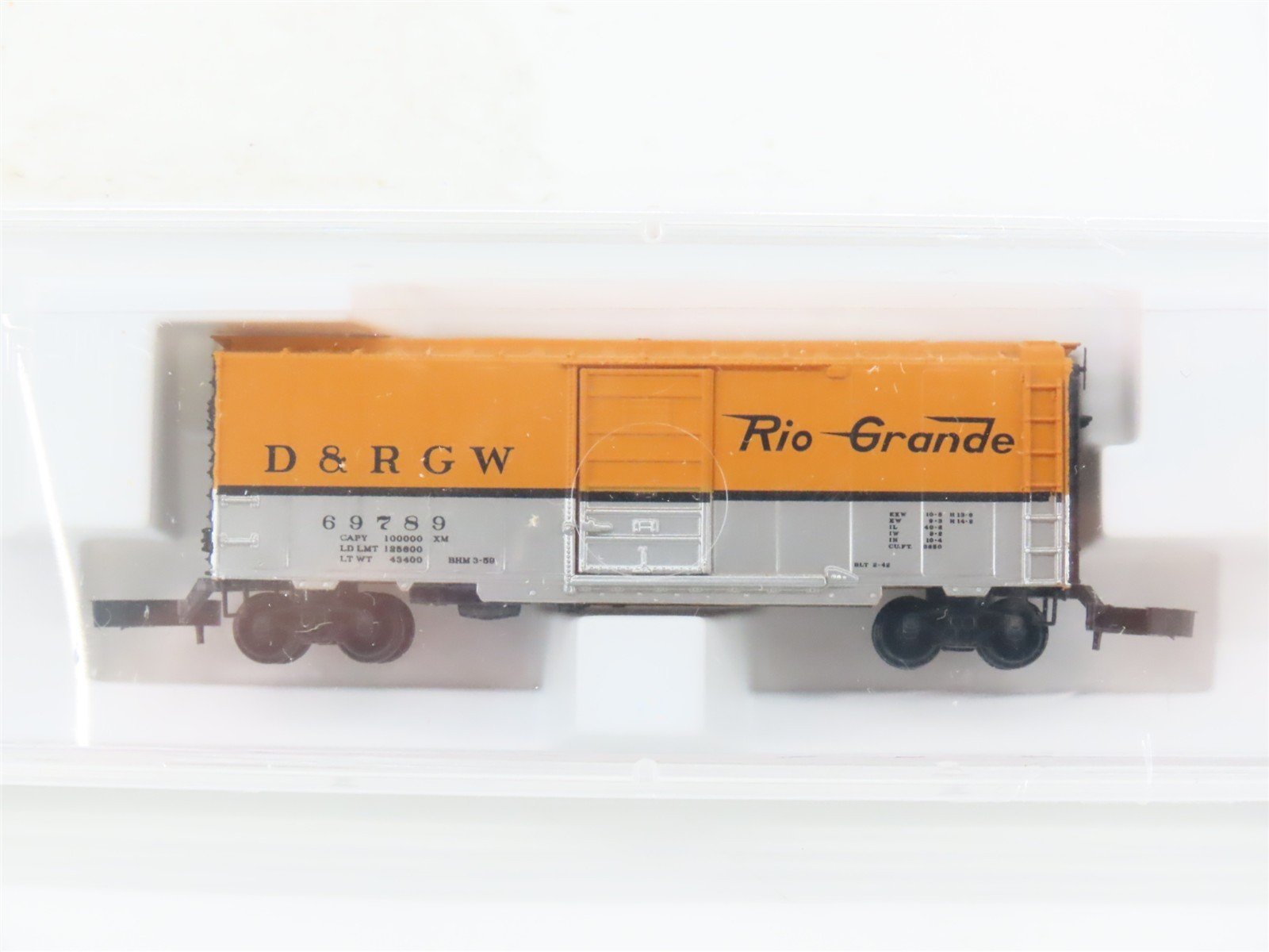 Z Scale Micro-Trains MTL 14148 D&RGW Rio Grande 40' Single Door Box Car #69789