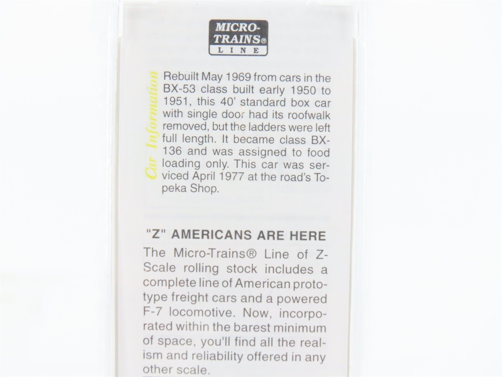 Z Scale Micro-Trains MTL 14147-2 ATSF Santa Fe 40' Single Door Box Car #22640