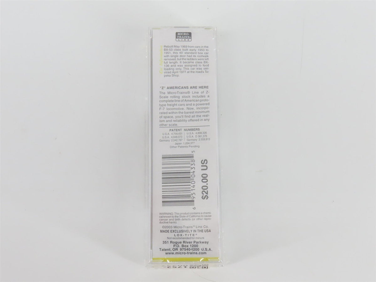 Z Scale Micro-Trains MTL 14147 ATSF Santa Fe 40&#39; Single Door Box Car #22640