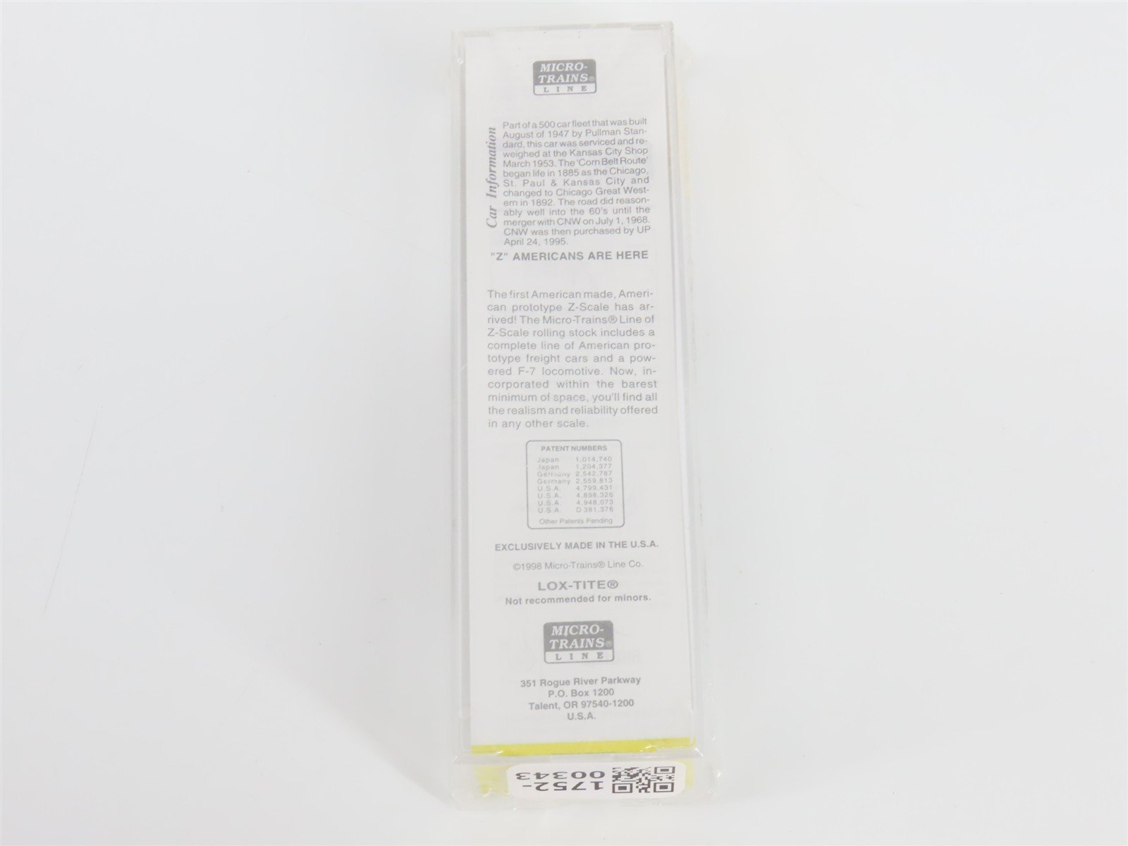 Z Scale Micro-Trains MTL 14139-2 CGW Chicago Great Western 40' Box Car #93365