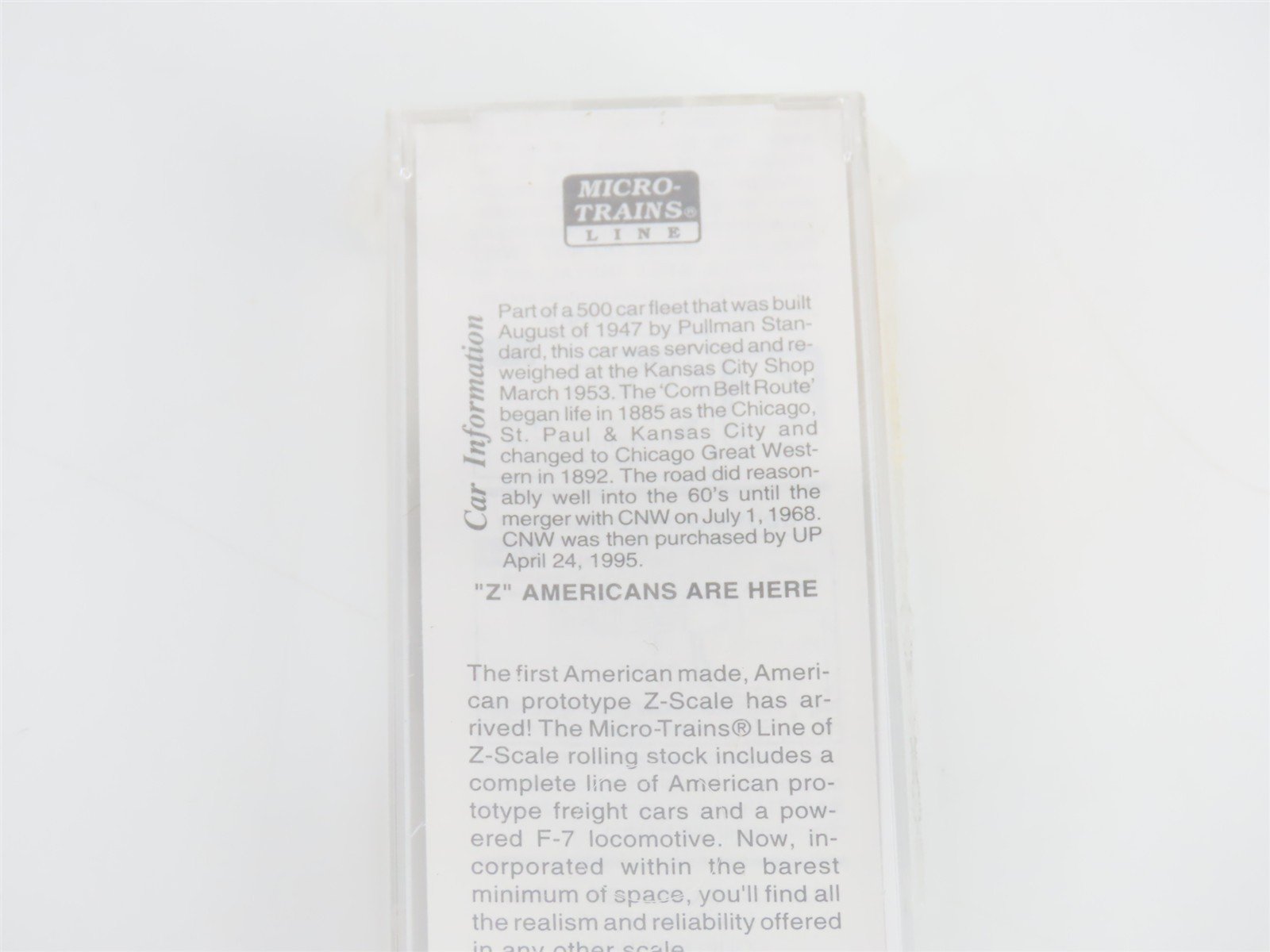 Z Scale Micro-Trains MTL 14139-2 CGW Chicago Great Western 40' Box Car #93365