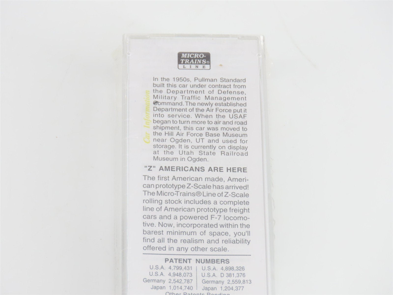 Z Scale Micro-Trains MTL 14137-2 DAFX United States Air Force 40' Box Car #26475