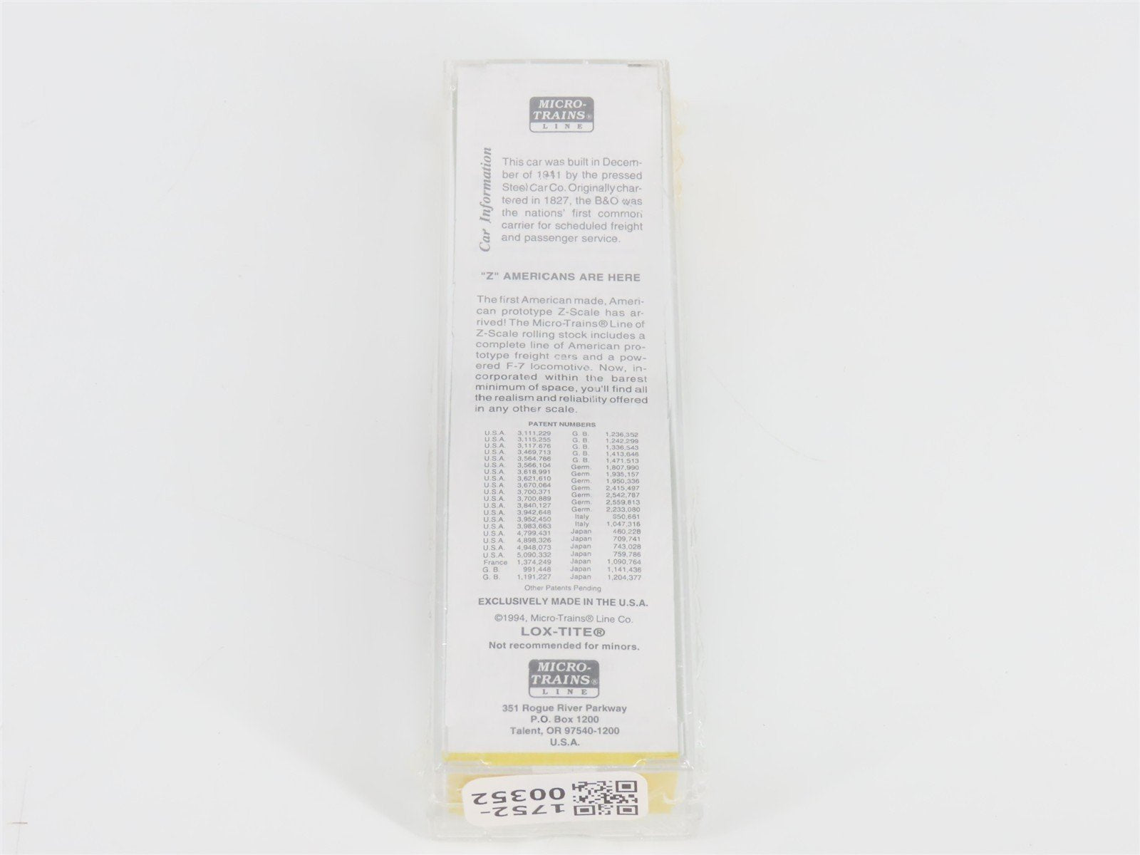 Z Scale Micro-Trains MTL 14132-2 B&O Baltimore & Ohio 40' Box Car #465000