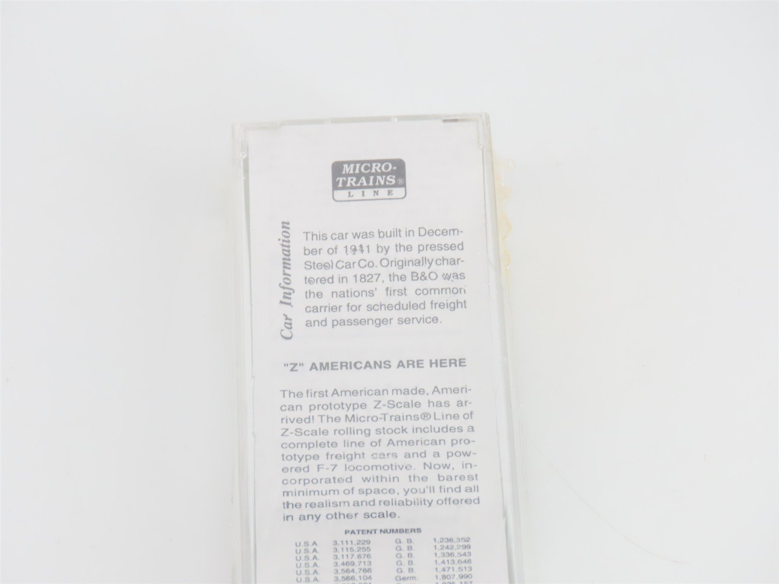 Z Scale Micro-Trains MTL 14132-2 B&O Baltimore & Ohio 40' Box Car #465000