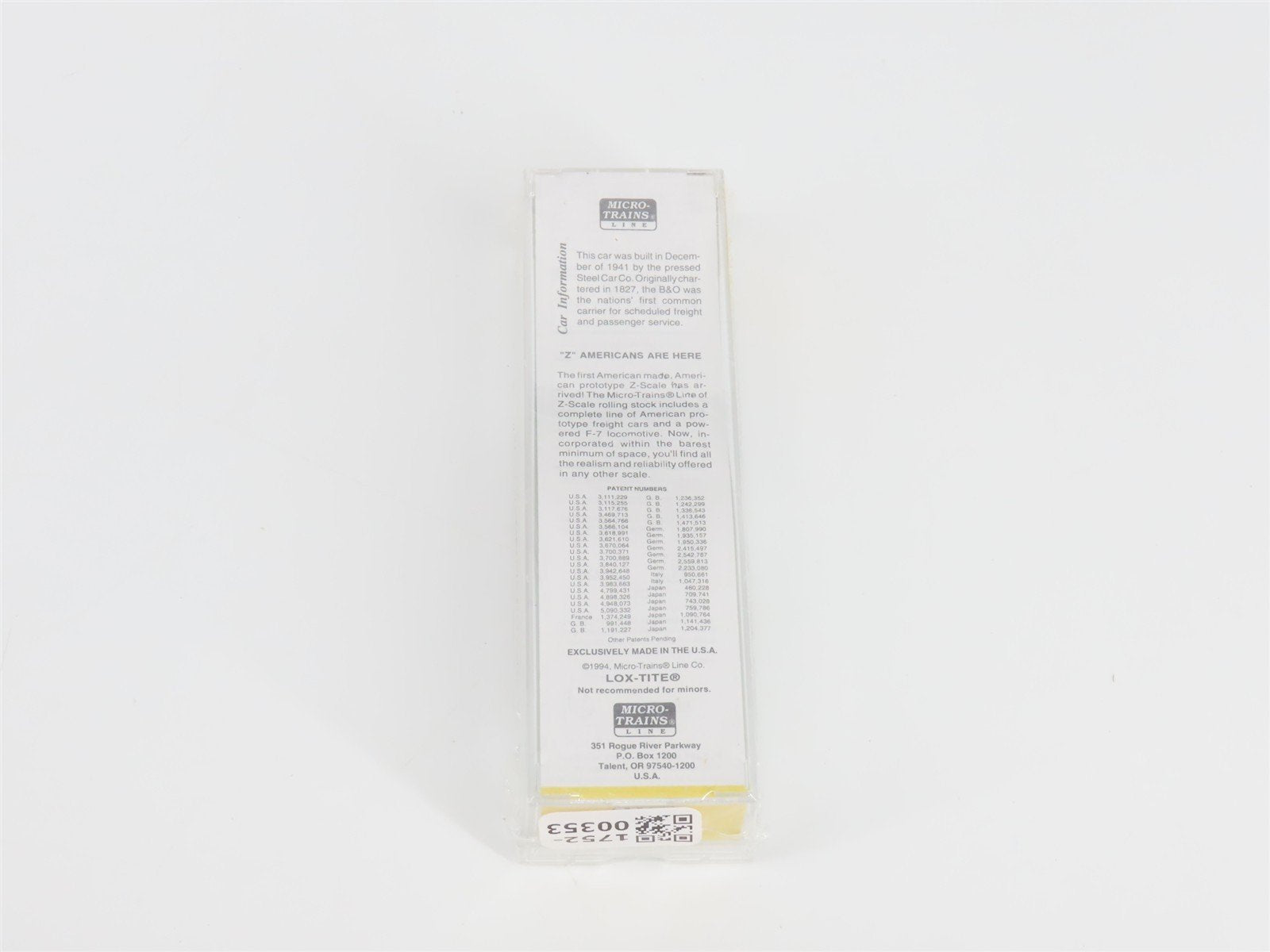 Z Scale Micro-Trains MTL 14132-2 B&O Baltimore & Ohio 40' Box Car #465000