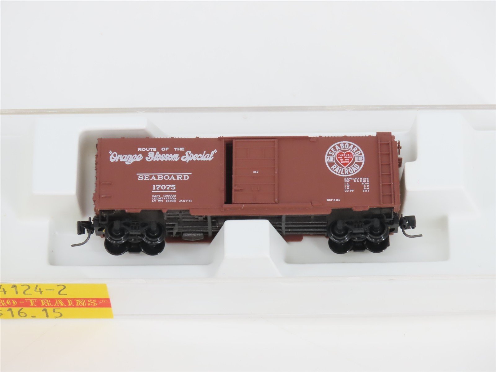 Z Scale Micro-Trains MTL 14124-2 SAL Orange Blossom Special 40' Box Car #17075