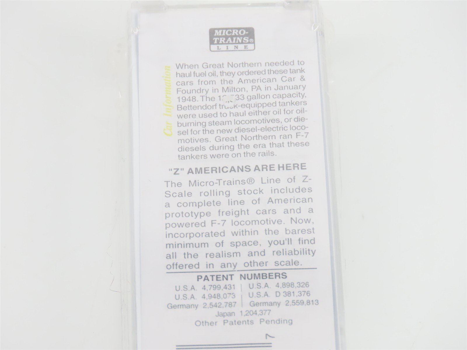 Z Scale Micro-Trains MTL 14417-2 GN Great Northern Single Dome Tank Car #X-1155