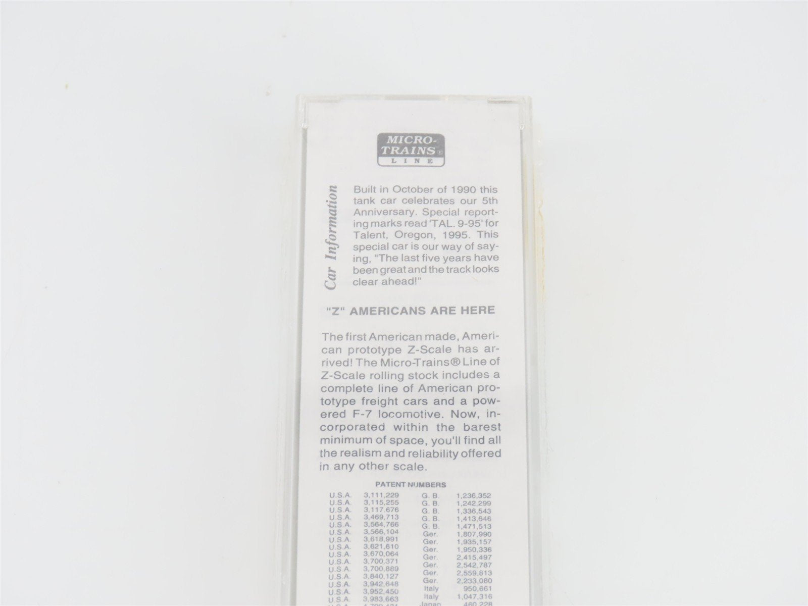 Z Scale Micro-Trains MTL 14415-2 5th Anniversary Single Dome Tank Car #1995