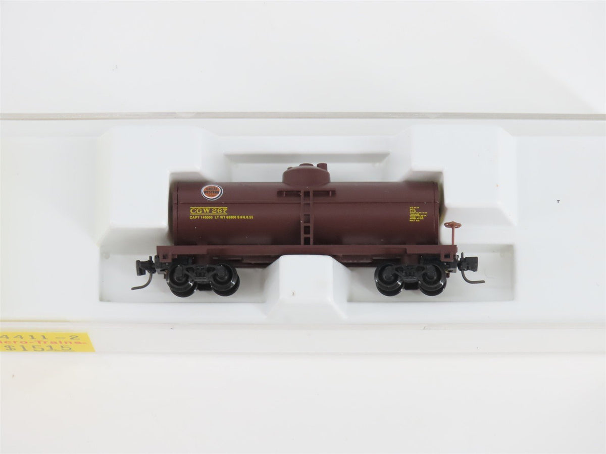 Z Micro-Trains MTL 14411-2 CGW Chicago Great Western Single Dome Tank Car #267