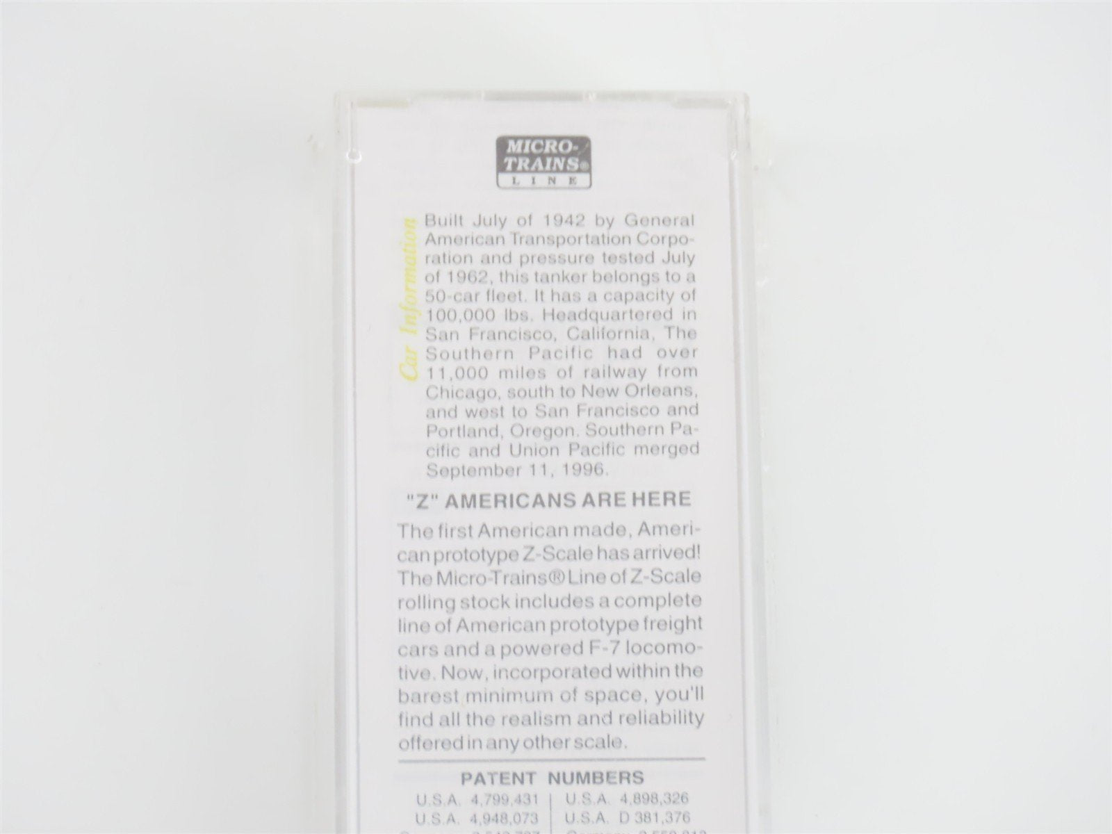 Z Scale Micro-Trains MTL 14408-2 SP Southern Pacific Single Dome Tank Car #60175