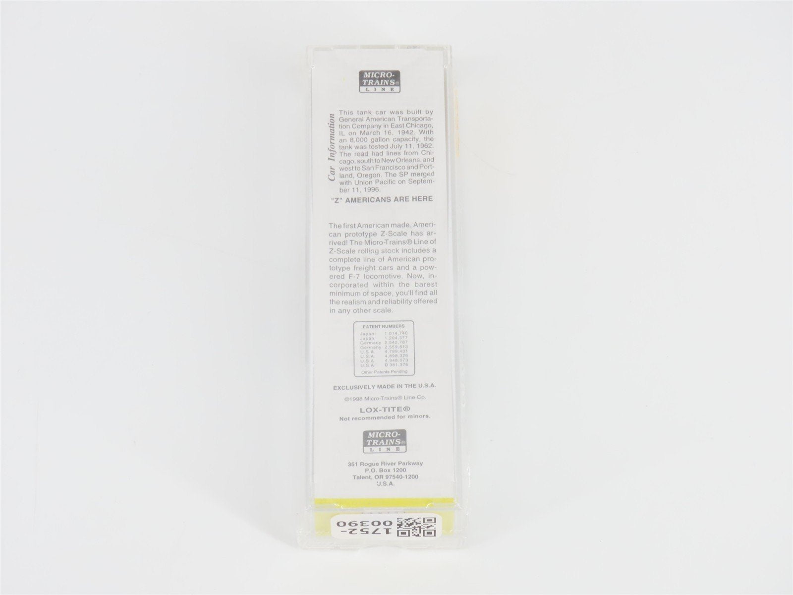 Z Scale Micro-Trains MTL 14408-2 SP Southern Pacific Single Dome Tank Car #60170