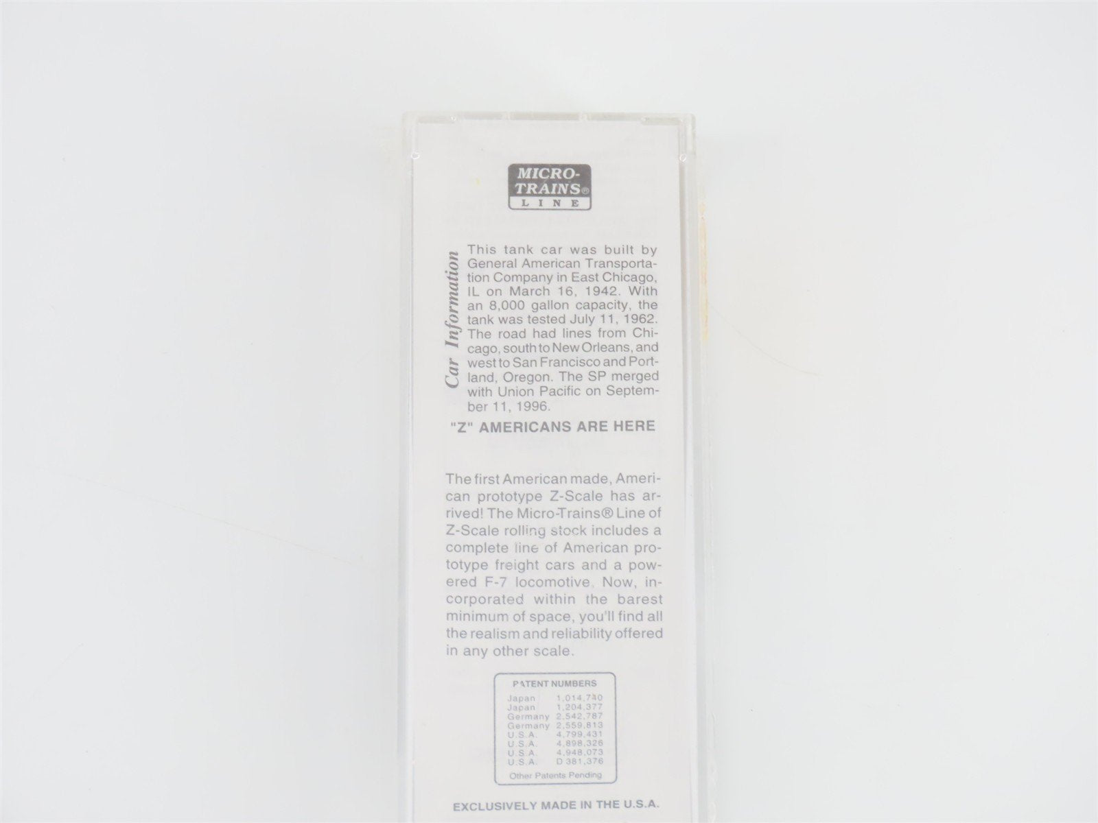 Z Scale Micro-Trains MTL 14408-2 SP Southern Pacific Single Dome Tank Car #60170