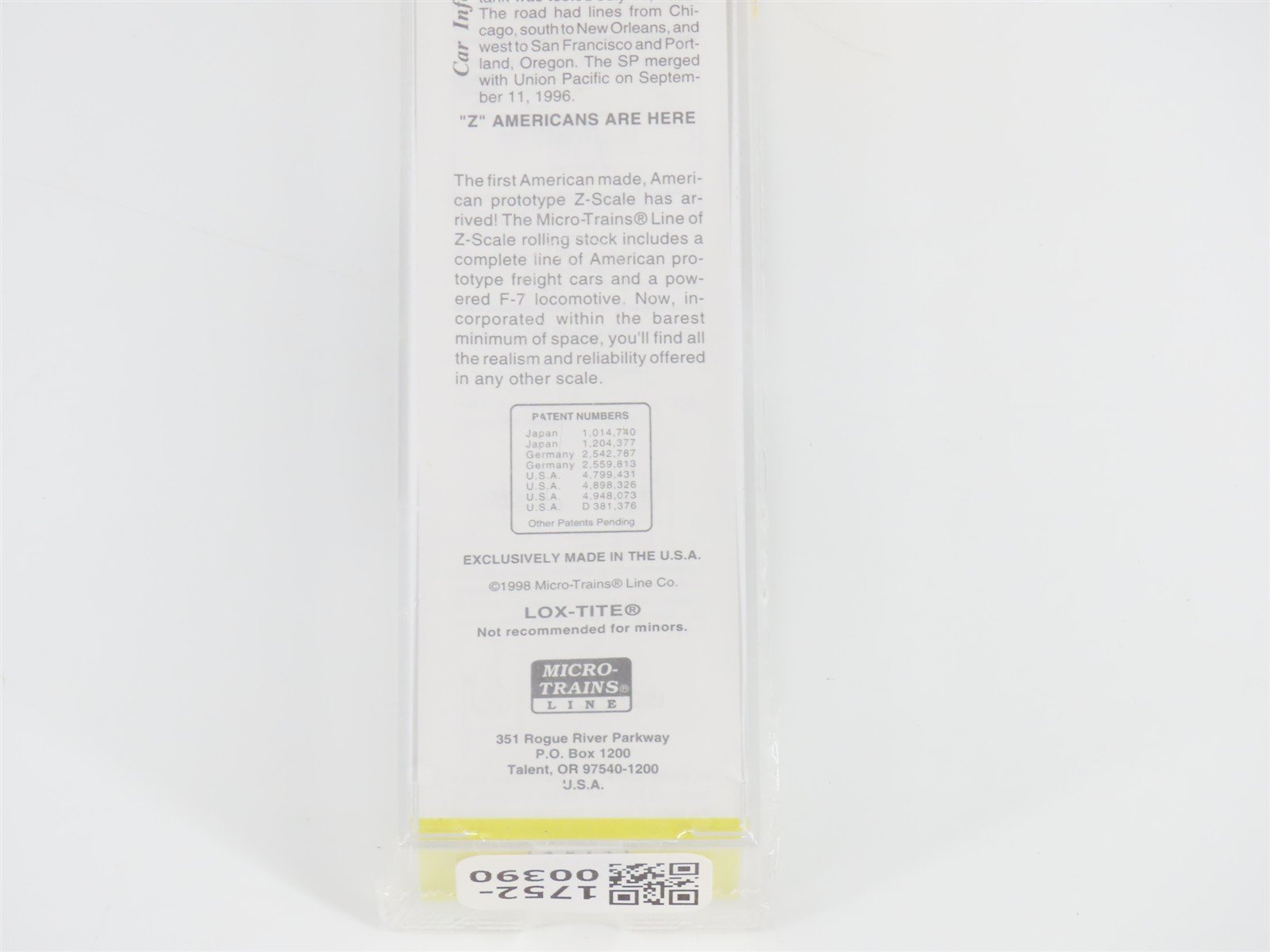 Z Scale Micro-Trains MTL 14408-2 SP Southern Pacific Single Dome Tank Car #60170