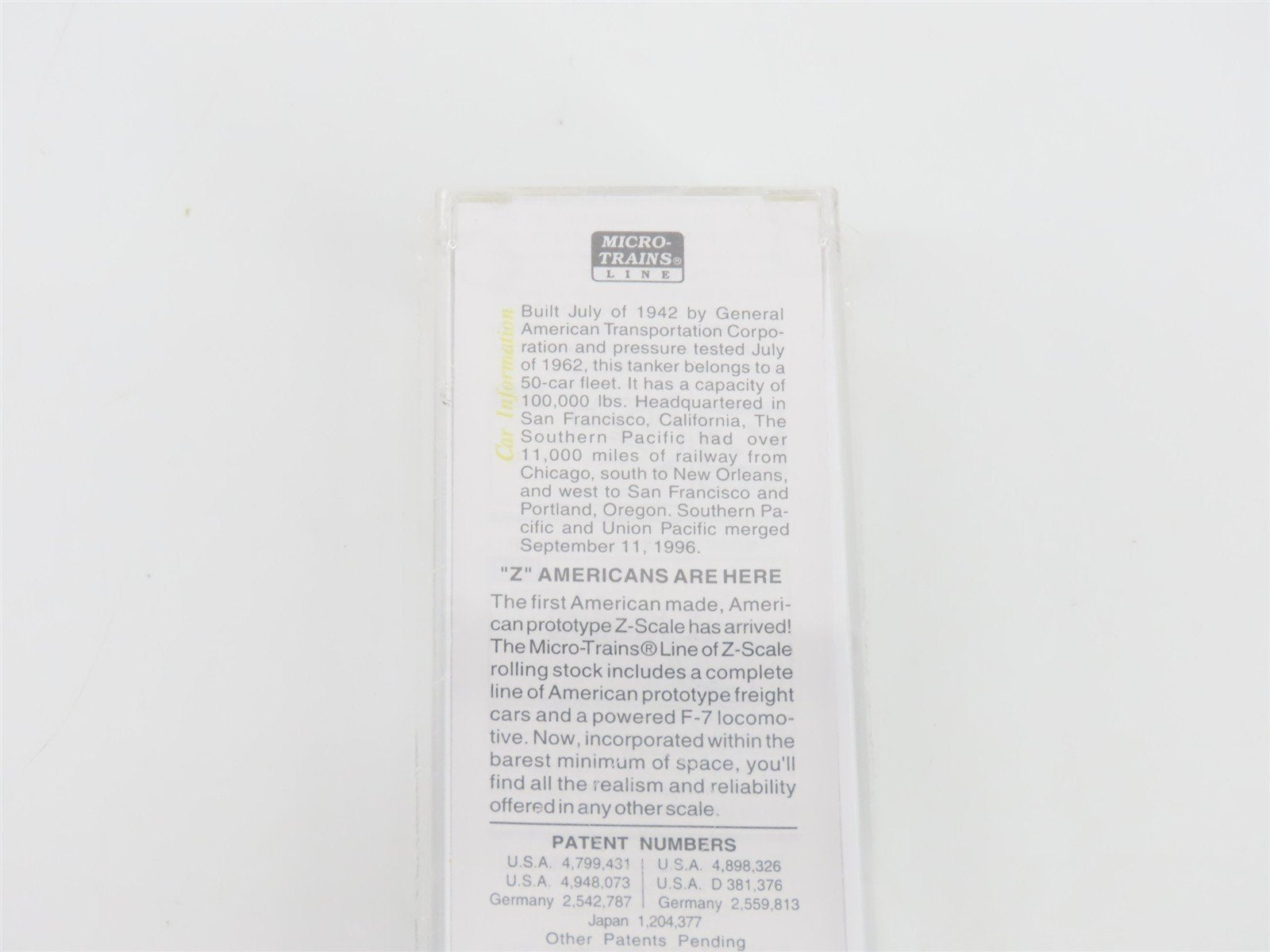 Z Scale Micro-Trains MTL 14408 SP Southern Pacific Single Dome Tank Car #60175