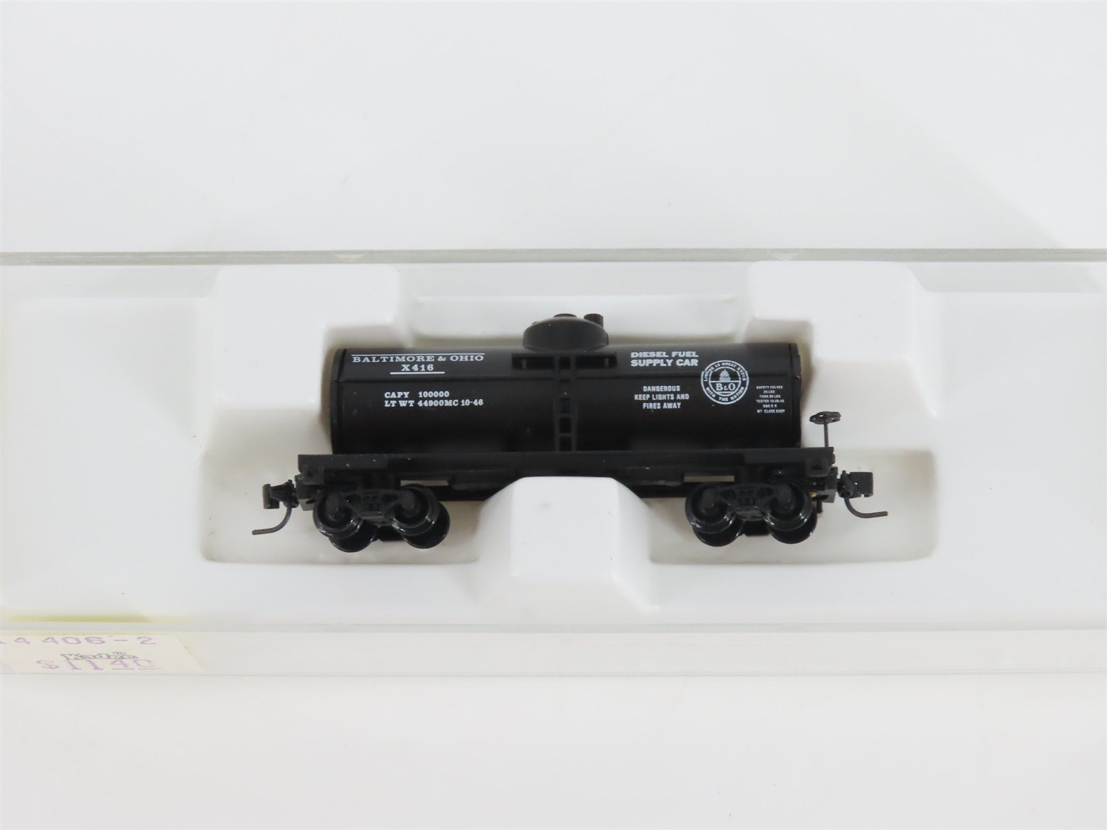 Z Kadee Micro-Trains MTL 14406-2 B&O Baltimore & Ohio Single Dome Tank Car #X416