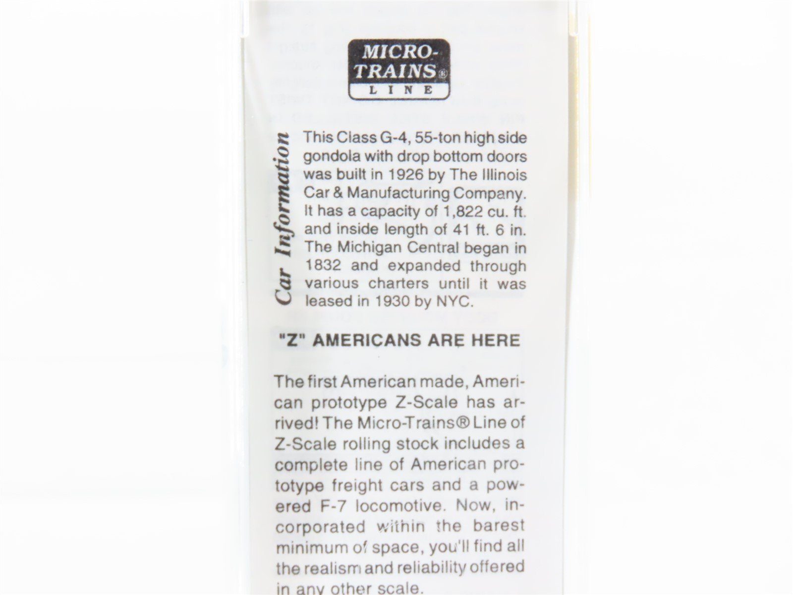 Z Scale Micro-Trains MTL 14307-2 MCRR NYC Michigan Central Gondola #15314