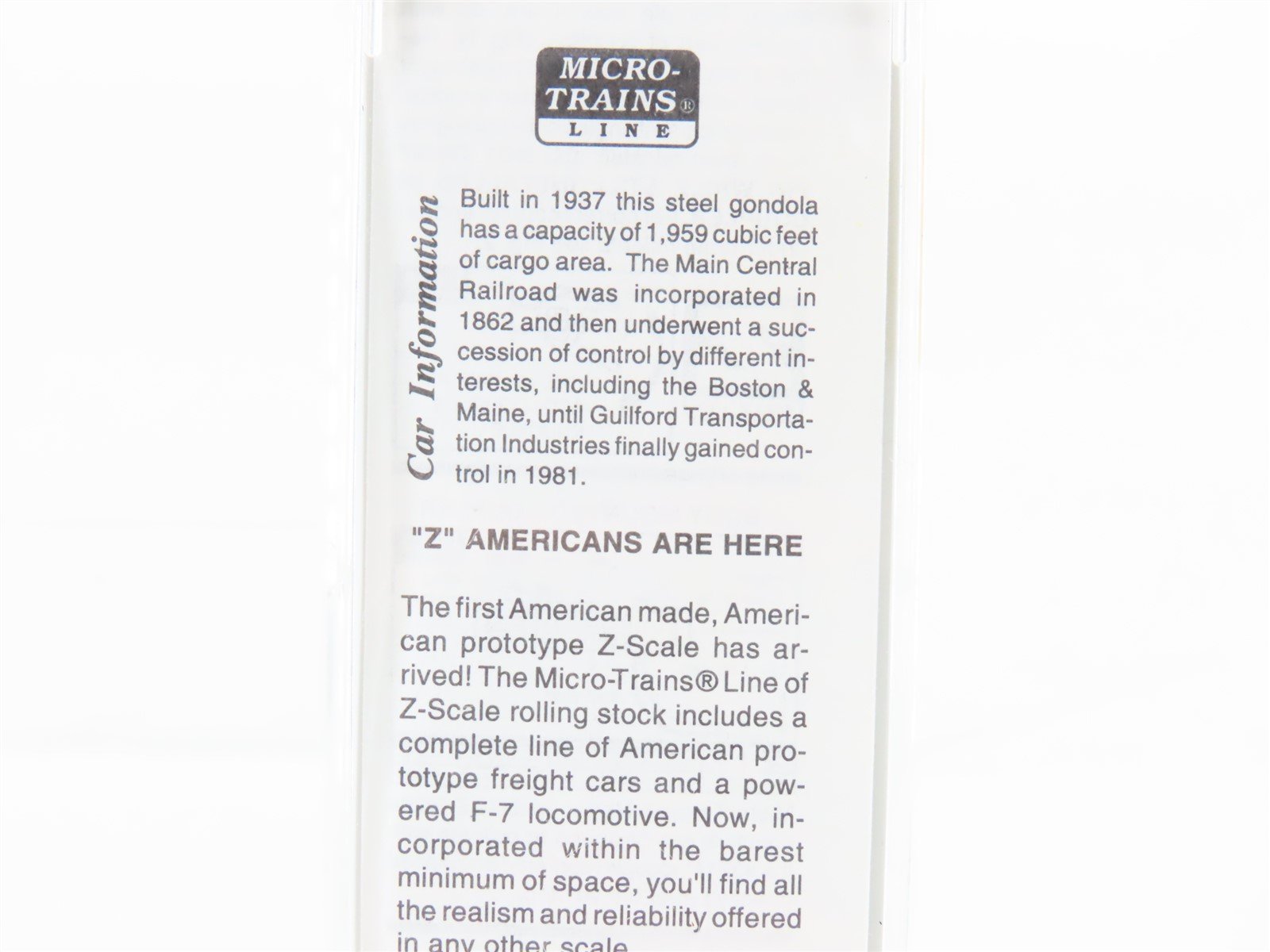 Z Scale Micro-Trains MTL 14308-2 MEC Maine Central Pine Tree Route Gondola #3203