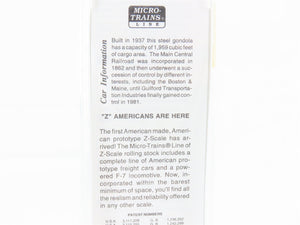 Z Scale Micro-Trains MTL 14308-2 MEC Maine Central Pine Tree Route Gondola #3203