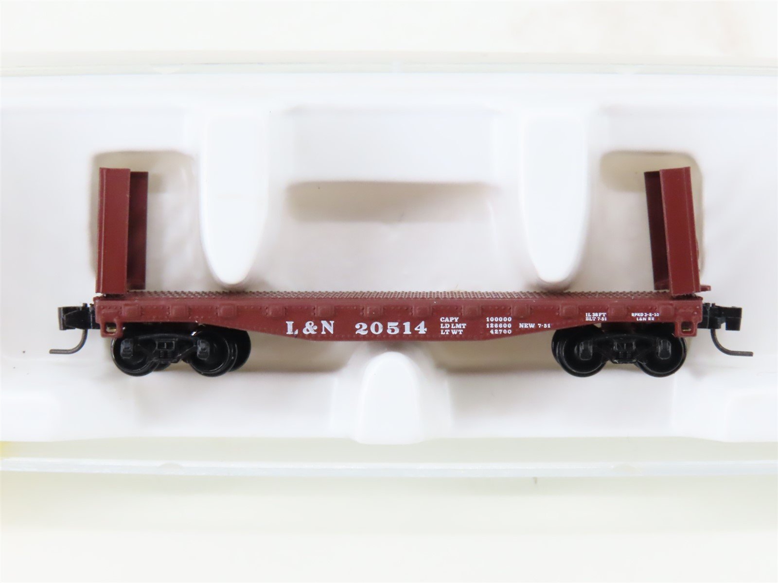 Z Scale Kadee Micro-Trains MTL 14603-2 L&N Bulkhead Flat Car #20514