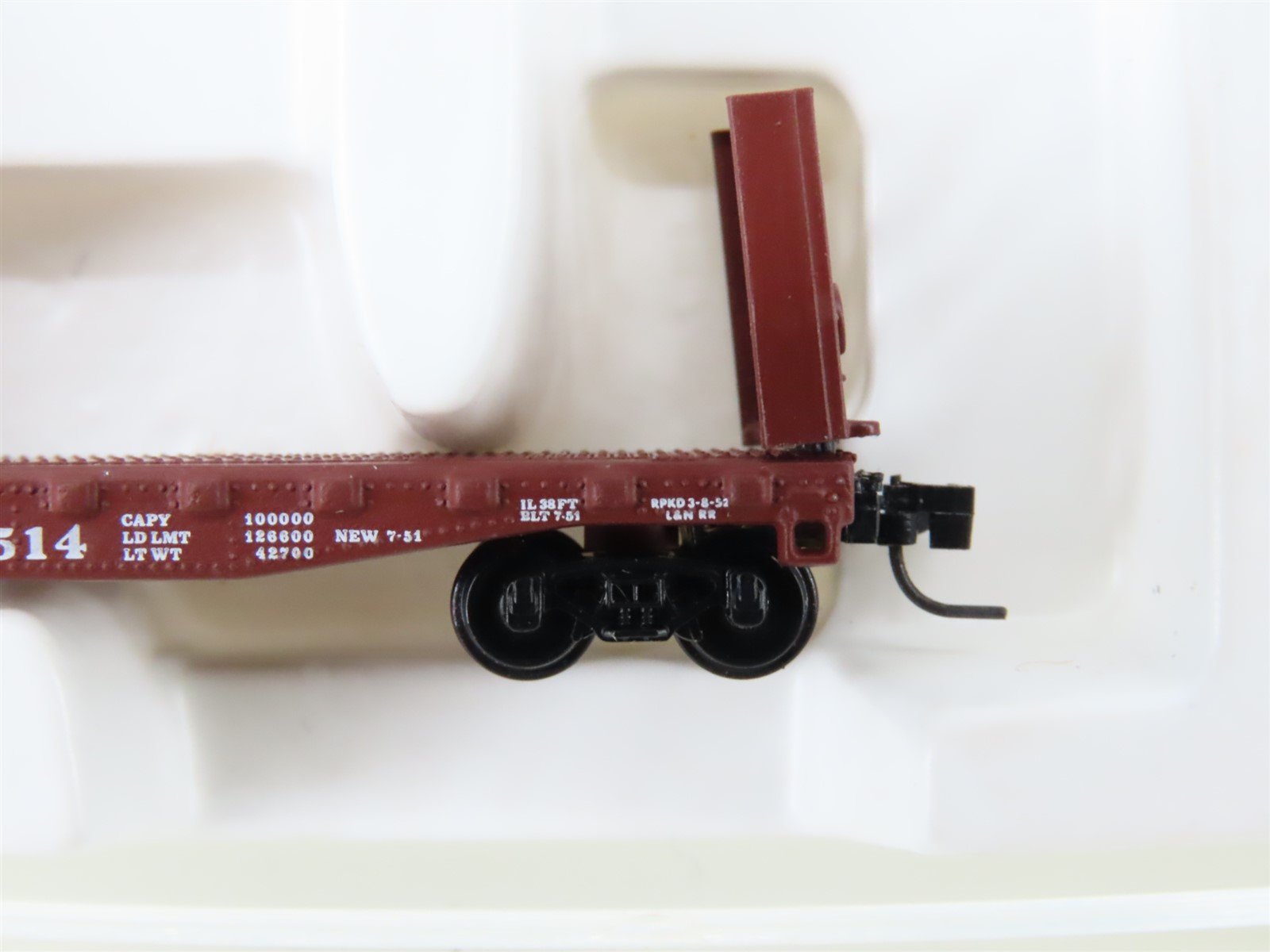 Z Scale Kadee Micro-Trains MTL 14603-2 L&N Bulkhead Flat Car #20514
