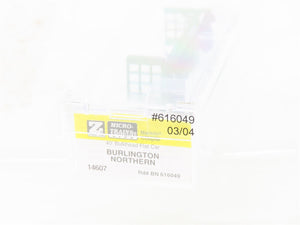 Z Micro-Trains MTL 14607 BN Burlington Northern 40' Bulkhead Flat Car #616049