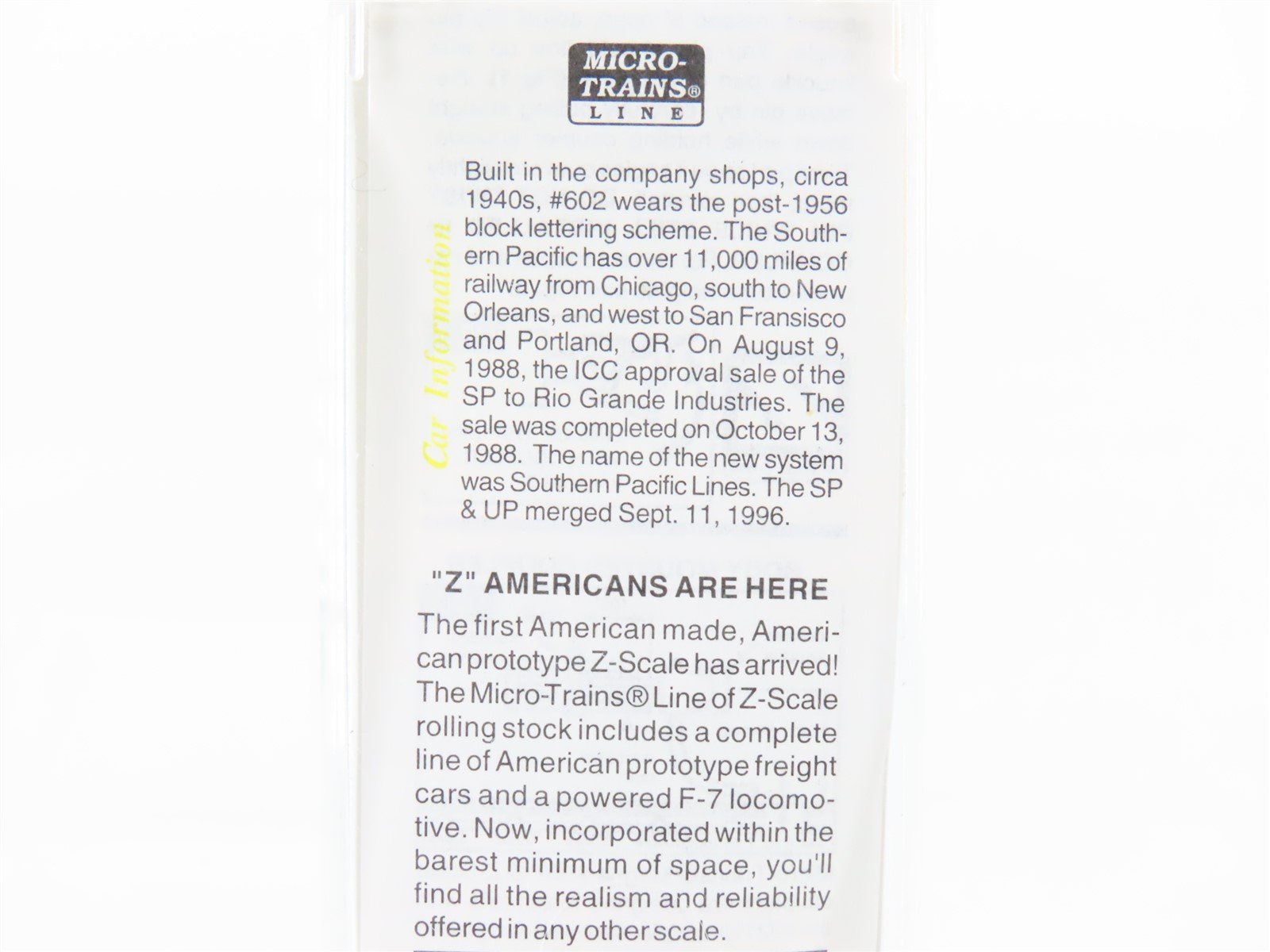 Z Scale Micro-Trains MTL 14711 SP Southern Pacific Caboose #602