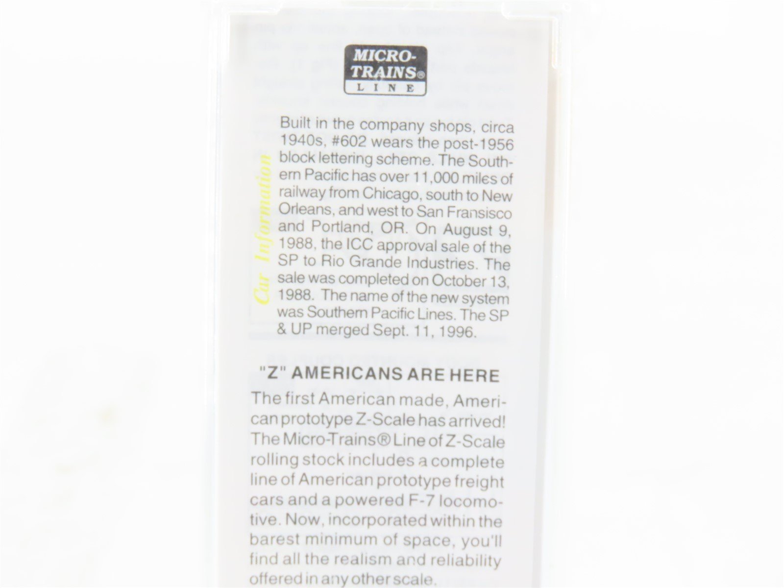 Z Scale Micro-Trains MTL 14711-2 SP Southern Pacific Caboose #602