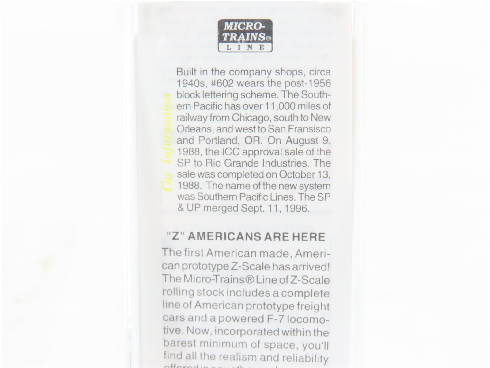 Z Scale Micro-Trains MTL 14711-2 SP Southern Pacific Caboose #602