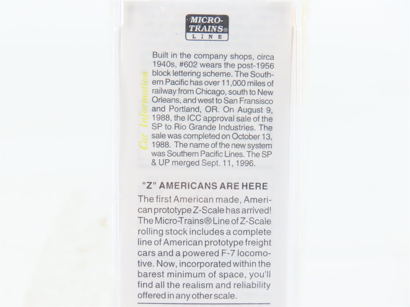 Z Scale Micro-Trains MTL 14711-2 SP Southern Pacific Caboose #602