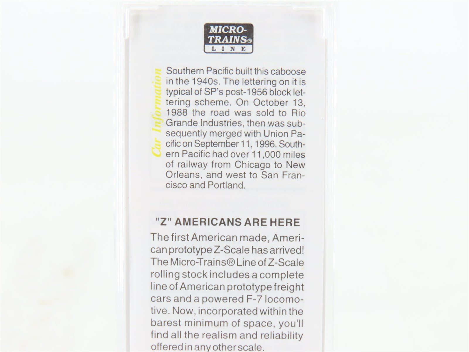 Z Scale Micro-Trains MTL 14711 SP Southern Pacific Caboose #608