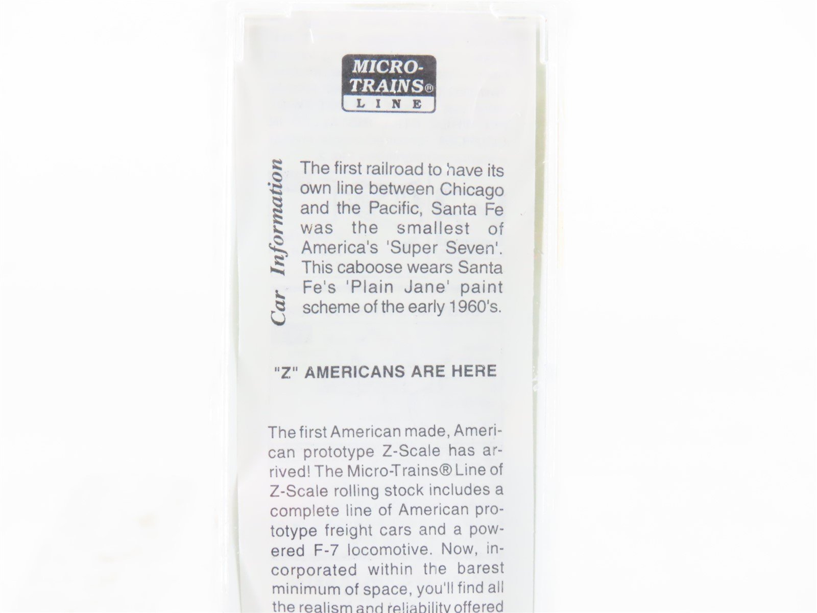 Z Scale Micro-Trains MTL 14712-2 ATSF Atchison Topeka Santa Fe Caboose #1998