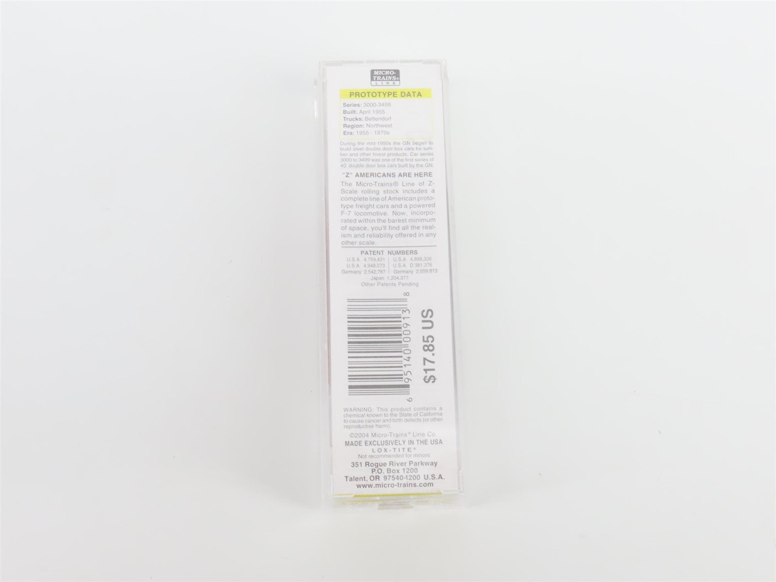 Z Scale Micro-Trains MTL 14802 GN Great Northern 40' Double Door Box Car #3350