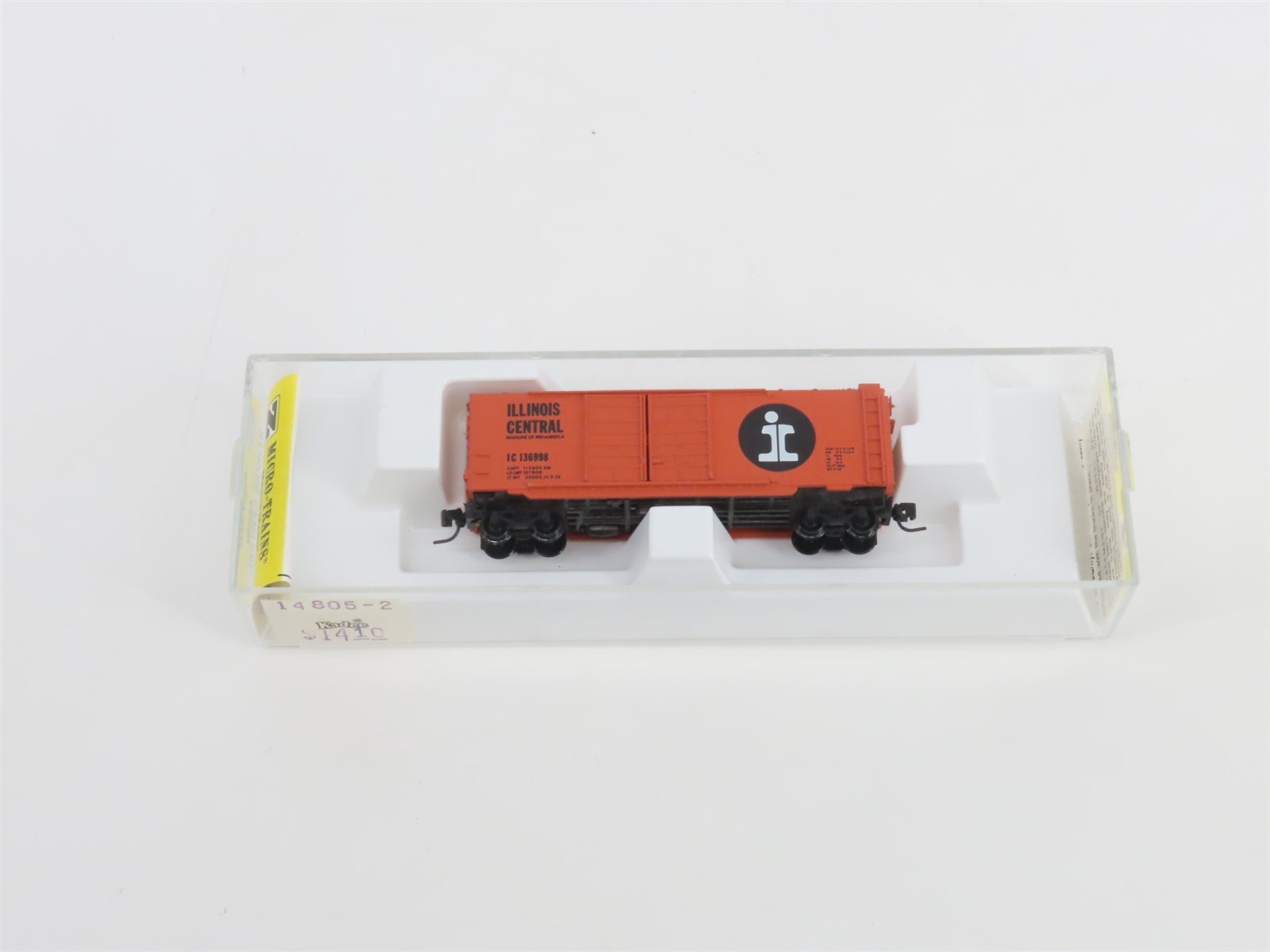 Z Scale Kadee Micro-Trains MTL 14805-2 IC Illinois Central 40' Box Car #136998