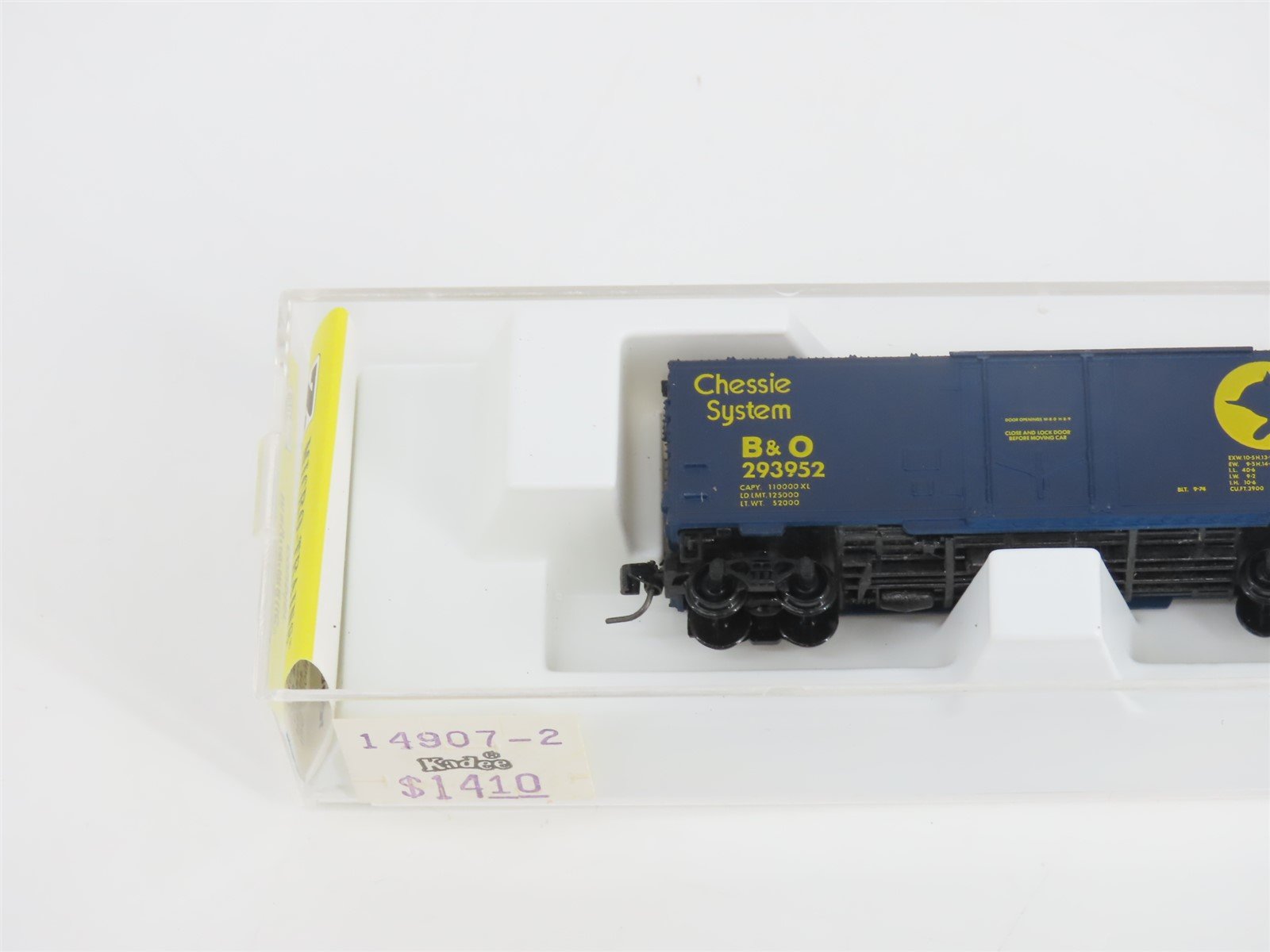 Z Scale Kadee Micro-Trains MTL 14907-2 B&O Chessie System 40' Box Car #293952