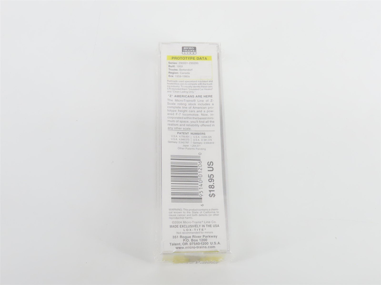 Z Micro-Trains MTL 14908-2 CN Canadian National 40' Plug Door Box Car #290159