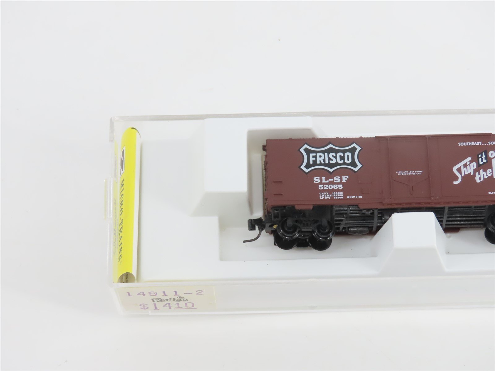 Z Scale Kadee Micro-Trains MTL 14911-2 SL-SF Frisco 40' Plug Door Box Car #52065