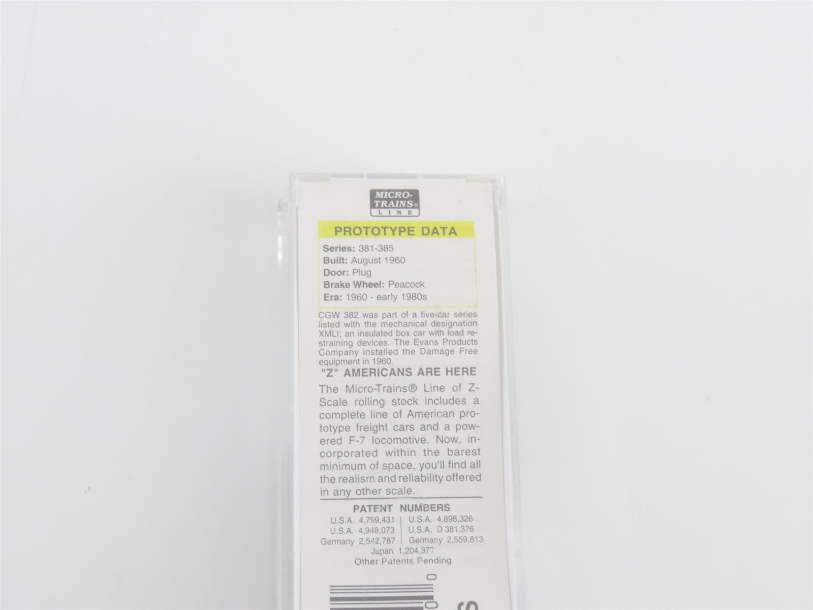 Z Micro-Trains MTL 14919 CGW Chicago Great Western 40' Plug Door Box Car #382