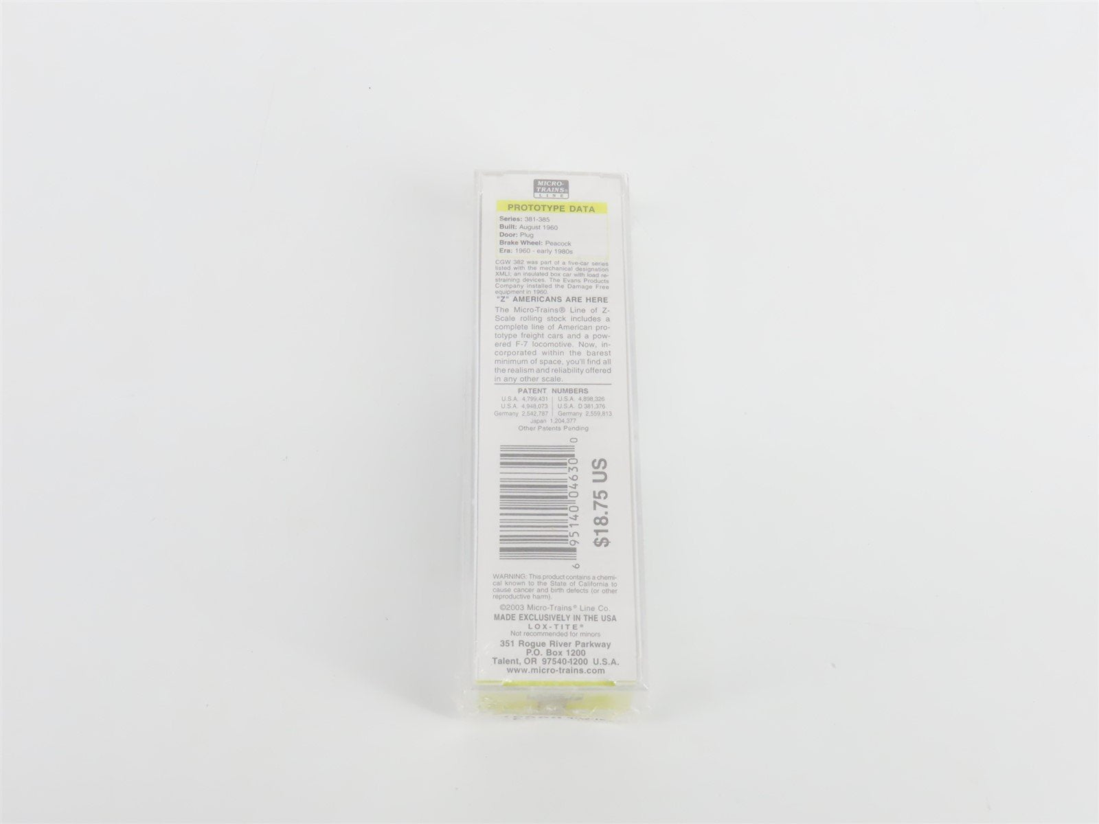 Z Micro-Trains MTL 14919 CGW Chicago Great Western 40' Plug Door Box Car #382