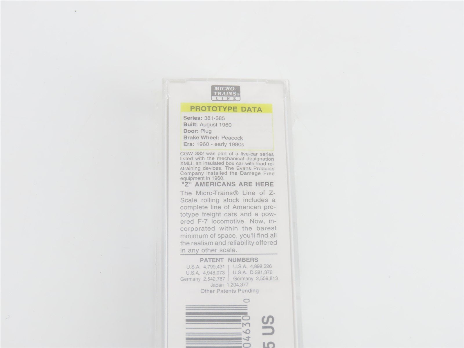 Z Micro-Trains MTL 14919 CGW Chicago Great Western 40' Plug Door Box Car #382