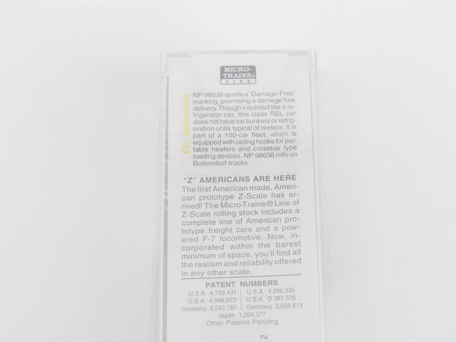 Z Micro-Trains MTL 14915-2 NP Northern Pacific 40' Plug Door Box Car #98638