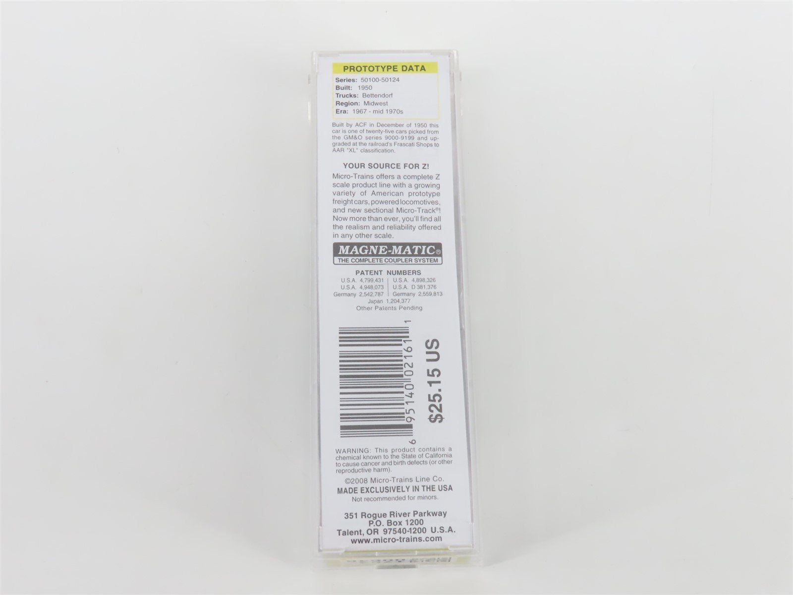 Z Scale Micro-Trains MTL 50600221 GMO Gulf Mobile & Ohio 50' Box Car #50108