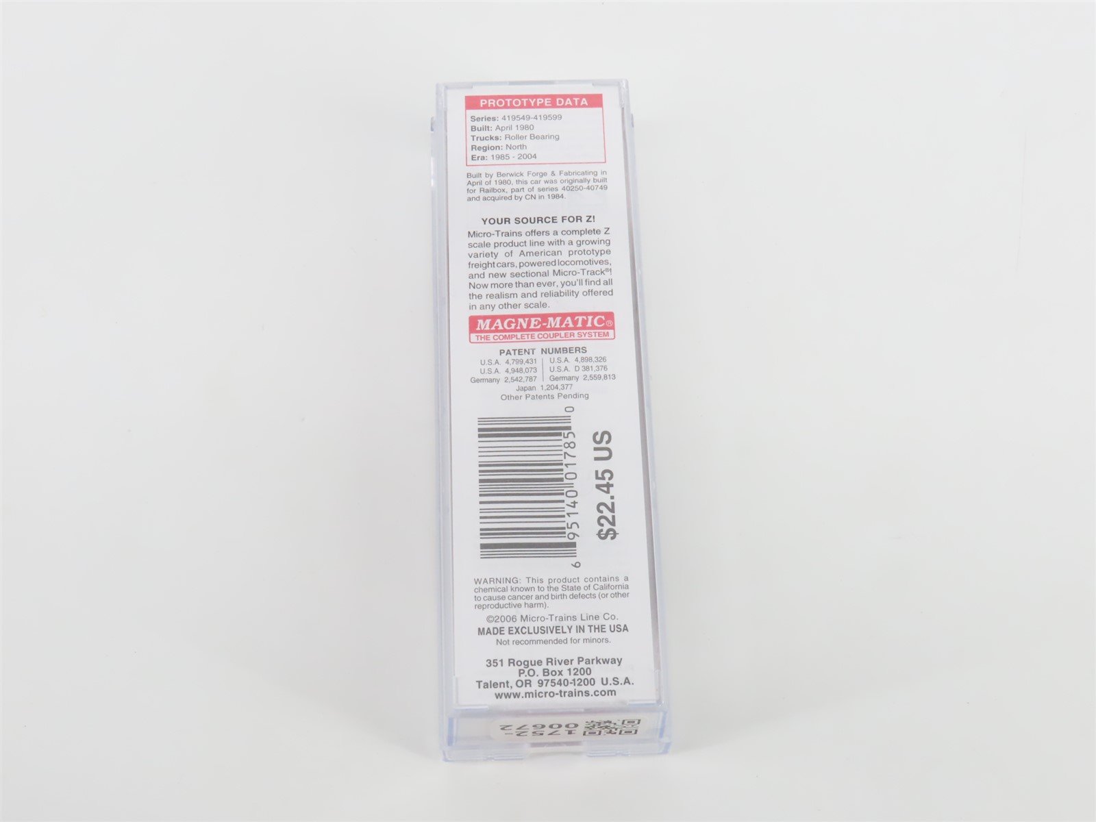 Z Micro-Trains MTL 51000160 CN Canadian National 50' Single Door Box Car #419587