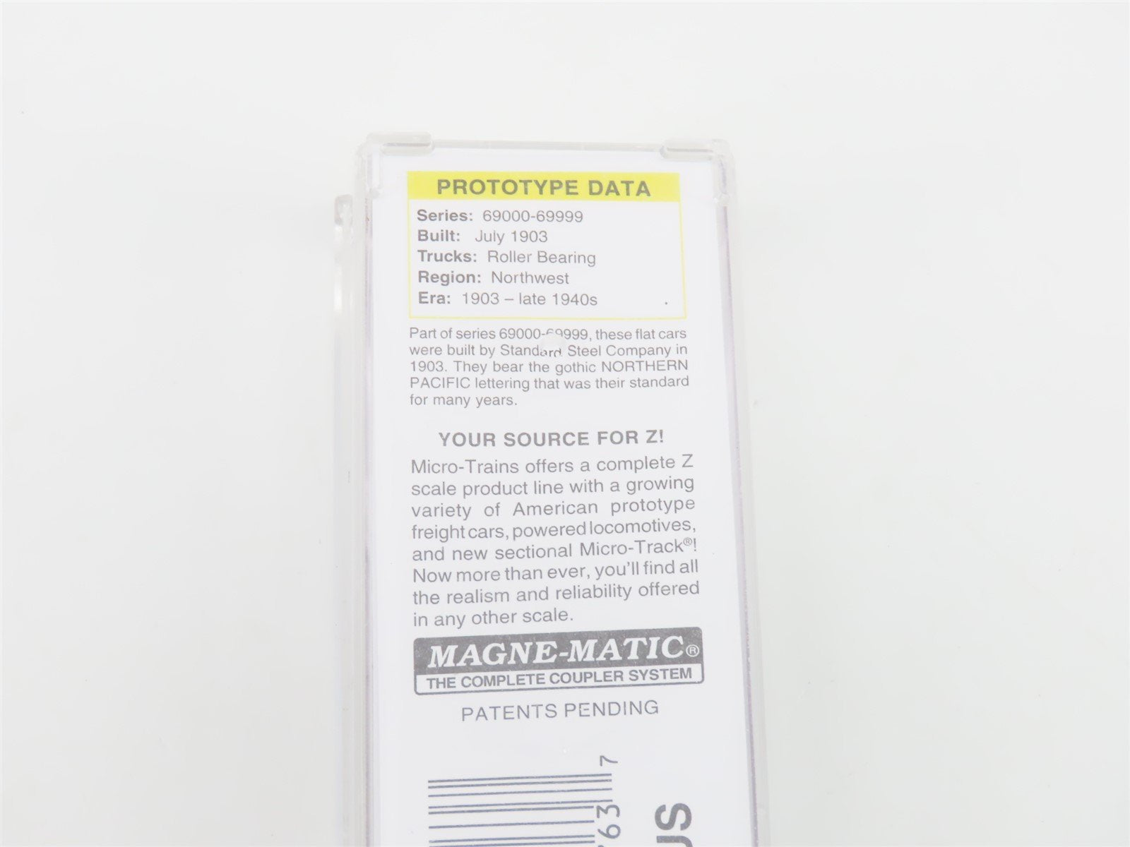 Z Micro-Trains MTL 52500091 NP Northern Pacific 40' Flat Car #69721 w/ Log Load